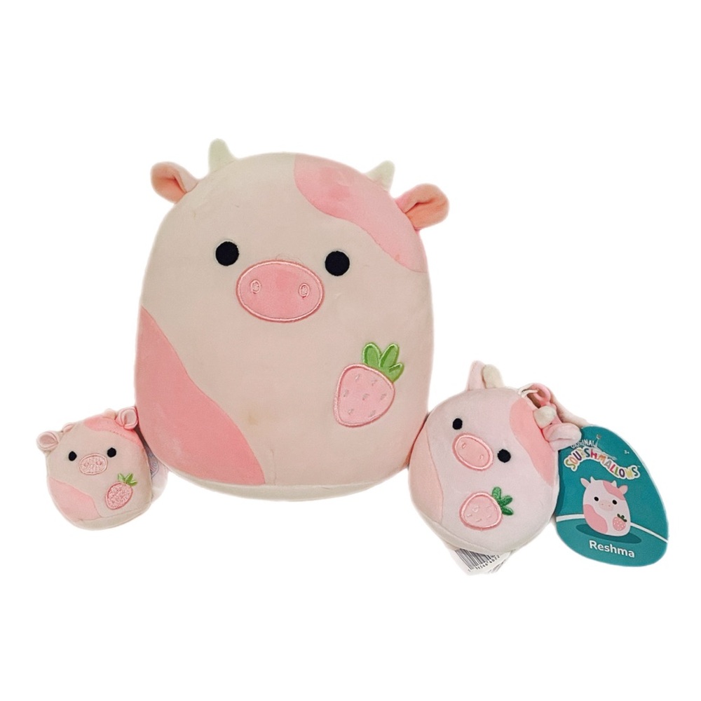 Squishmallows Reshma set 8” 3.5” clip and micromallow